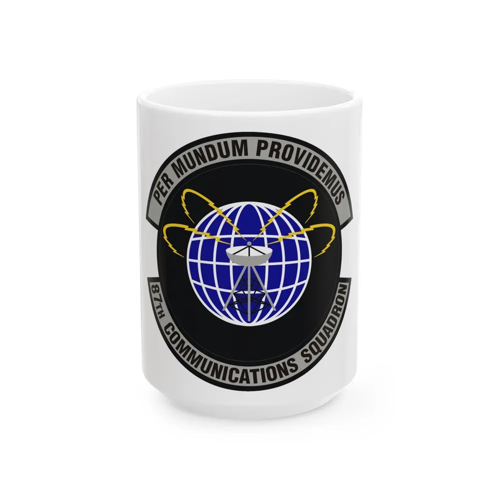 87th Communications Squadron (U.S. Air Force) White Coffee Mug-15oz-Go Mug Yourself