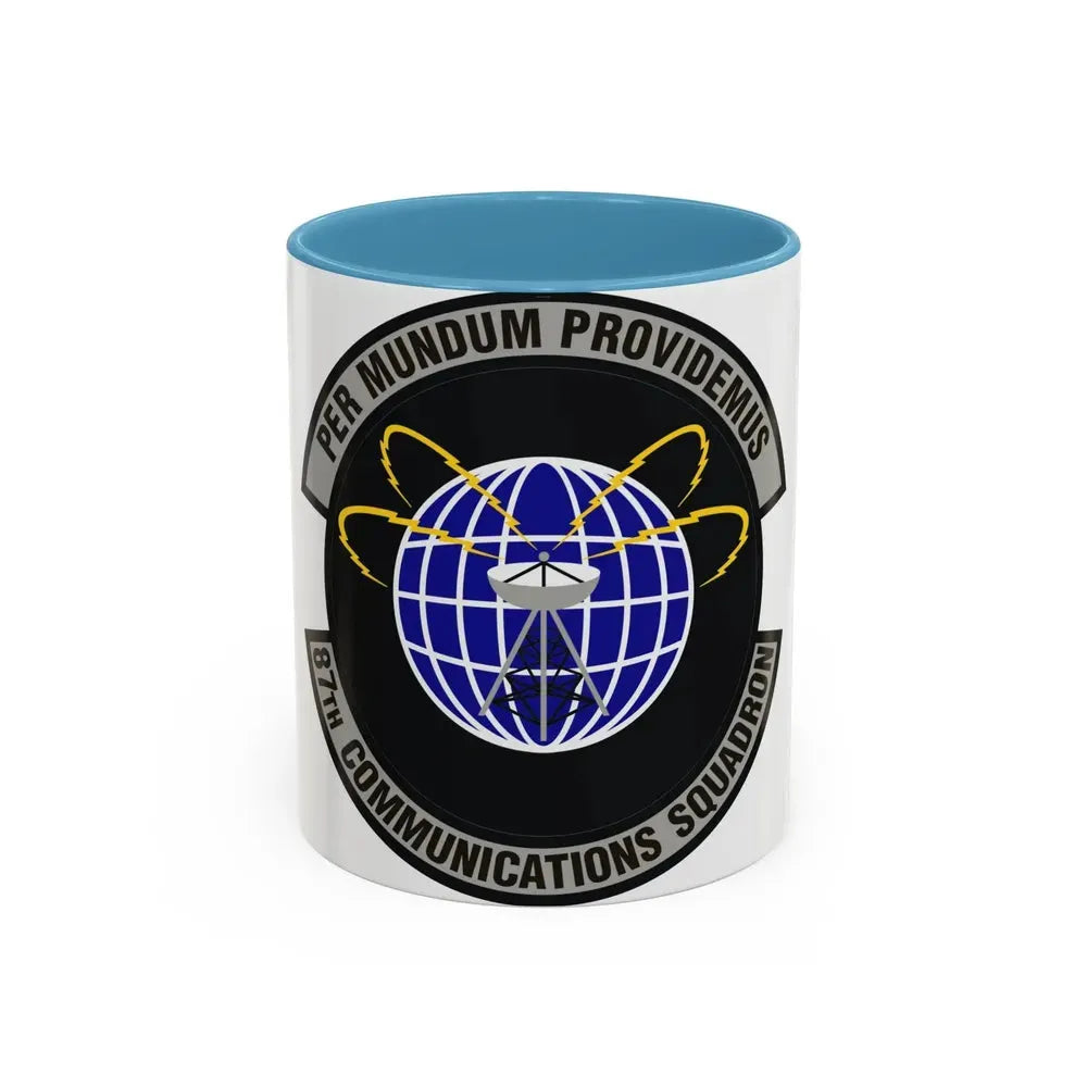 87th Communications Squadron (U.S. Air Force) Accent Coffee Mug 11oz Light Blue - Go Mug Yourself