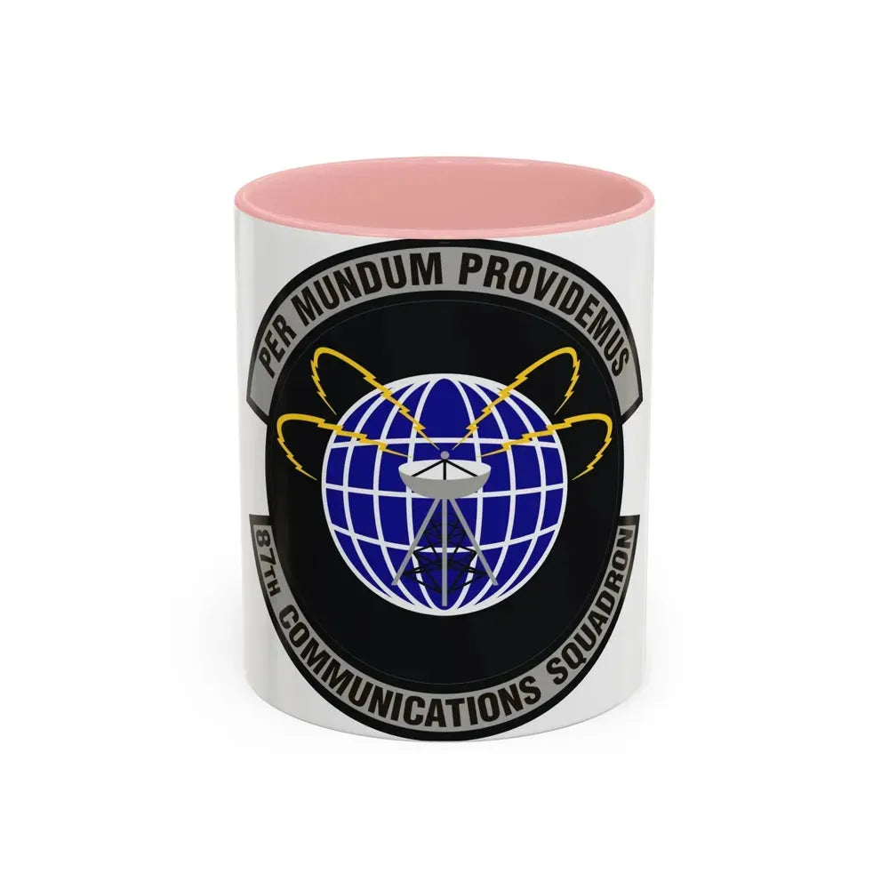 87th Communications Squadron (U.S. Air Force) Accent Coffee Mug 11oz Pink - Go Mug Yourself
