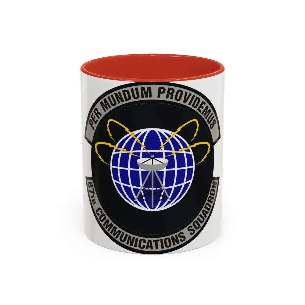 87th Communications Squadron (U.S. Air Force) Accent Coffee Mug 11oz Red - Go Mug Yourself
