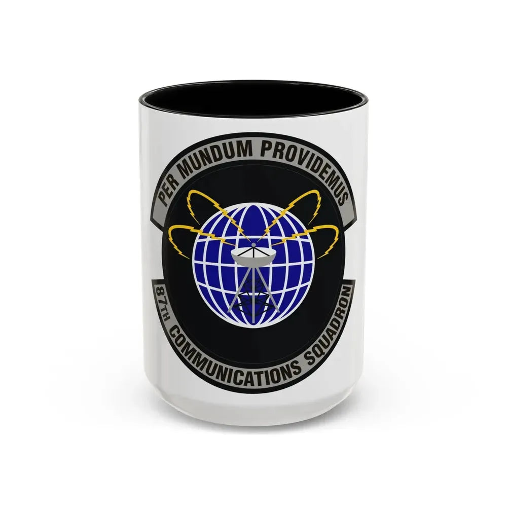 87th Communications Squadron (U.S. Air Force) Accent Coffee Mug 15oz Black - Go Mug Yourself