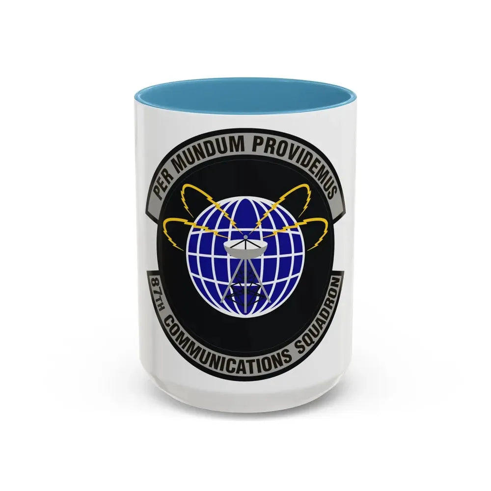 87th Communications Squadron (U.S. Air Force) Accent Coffee Mug 15oz Light Blue - Go Mug Yourself
