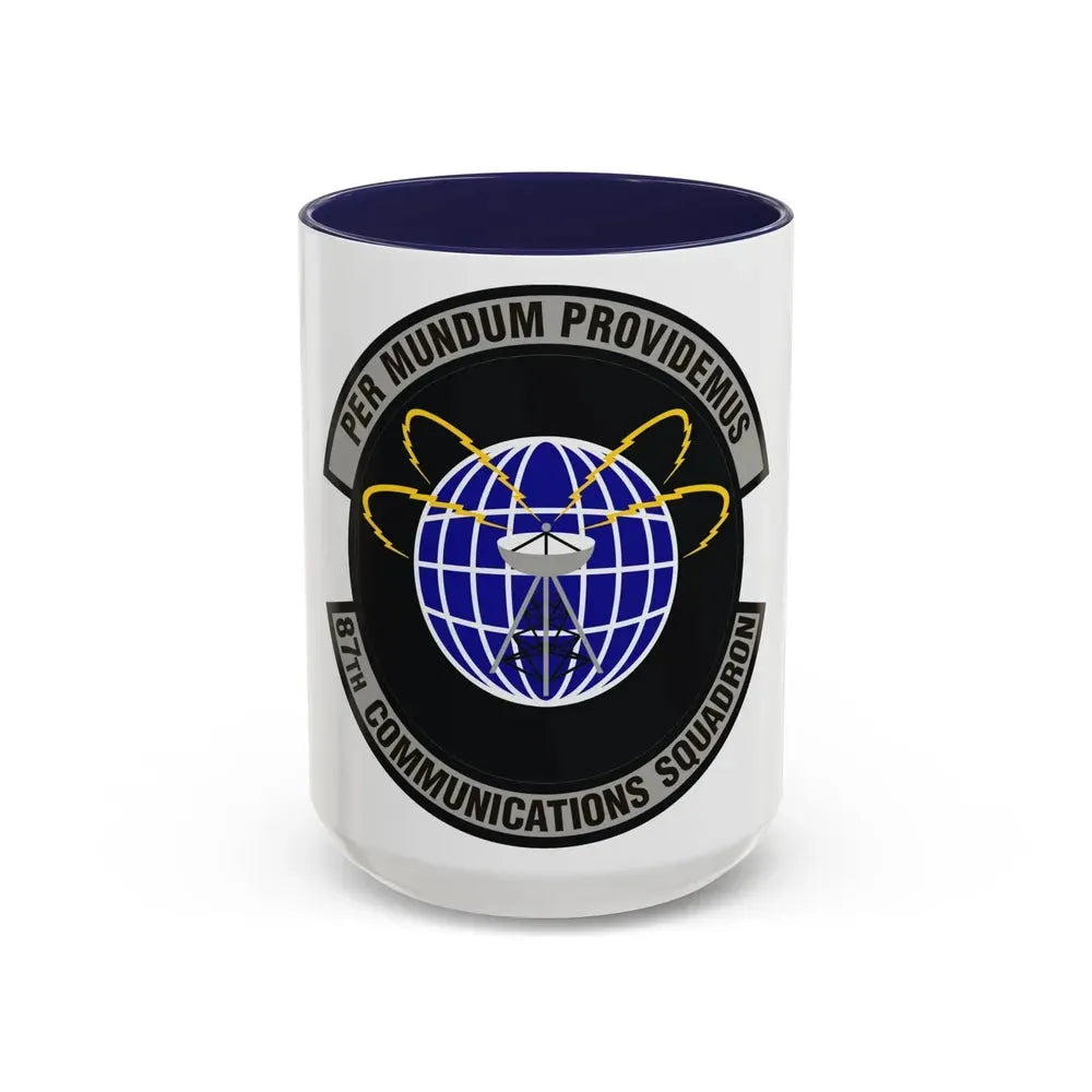 87th Communications Squadron (U.S. Air Force) Accent Coffee Mug 15oz Navy - Go Mug Yourself