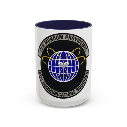 87th Communications Squadron (U.S. Air Force) Accent Coffee Mug 15oz Navy - Go Mug Yourself