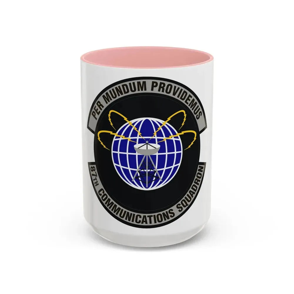 87th Communications Squadron (U.S. Air Force) Accent Coffee Mug 15oz Pink - Go Mug Yourself