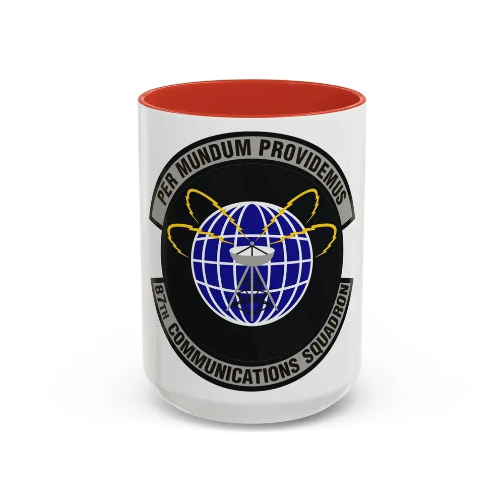 87th Communications Squadron (U.S. Air Force) Accent Coffee Mug 15oz Red - Go Mug Yourself