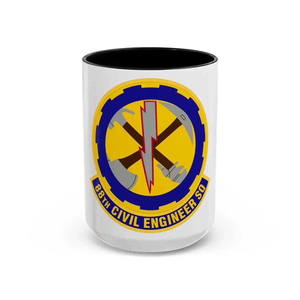 88 Civil Engineer Squadron AFMC (U.S. Air Force) Accent Coffee Mug 15oz Black - Go Mug Yourself