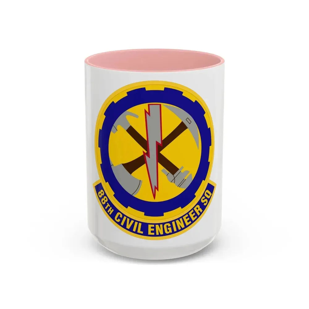 88 Civil Engineer Squadron AFMC (U.S. Air Force) Accent Coffee Mug 15oz Pink - Go Mug Yourself