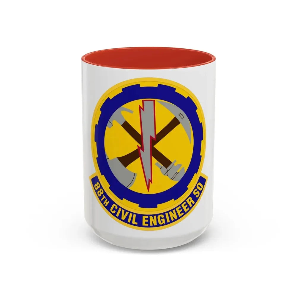 88 Civil Engineer Squadron AFMC (U.S. Air Force) Accent Coffee Mug 15oz Red - Go Mug Yourself