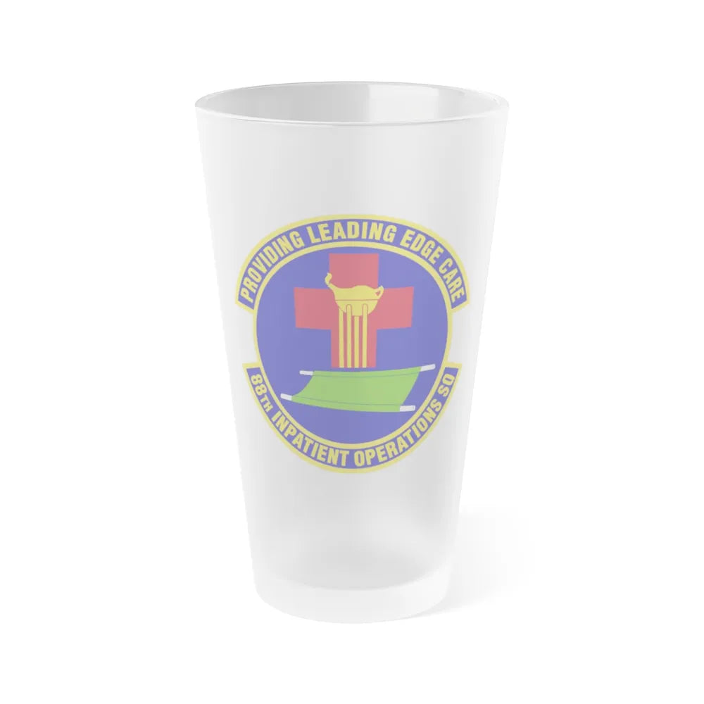 88 Inpatient Operations Squadron AFMC (U.S. Air Force) Frosted Pint Glass 16oz-16oz-Frosted-Go Mug Yourself