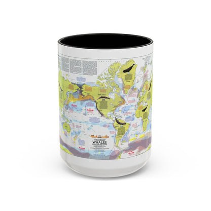 Great Whales, Migration and Range (1976) (Map) Accent Coffee Mug