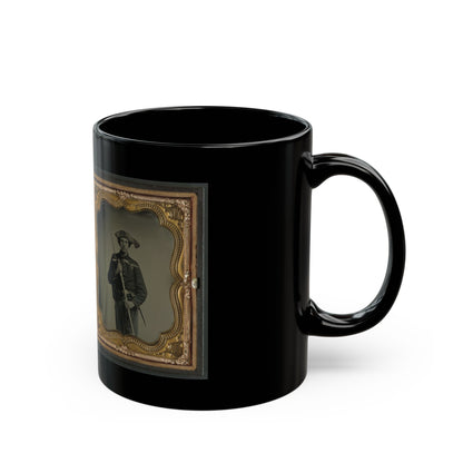 Two Unidentified Soldiers In 34th Ohio Infantry Regiment Uniforms With Bayoneted Muskets (U.S. Civil War) Black Coffee Mug
