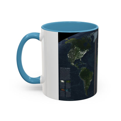 World Map - Earth at Night (2004) (Map) Accent Coffee Mug