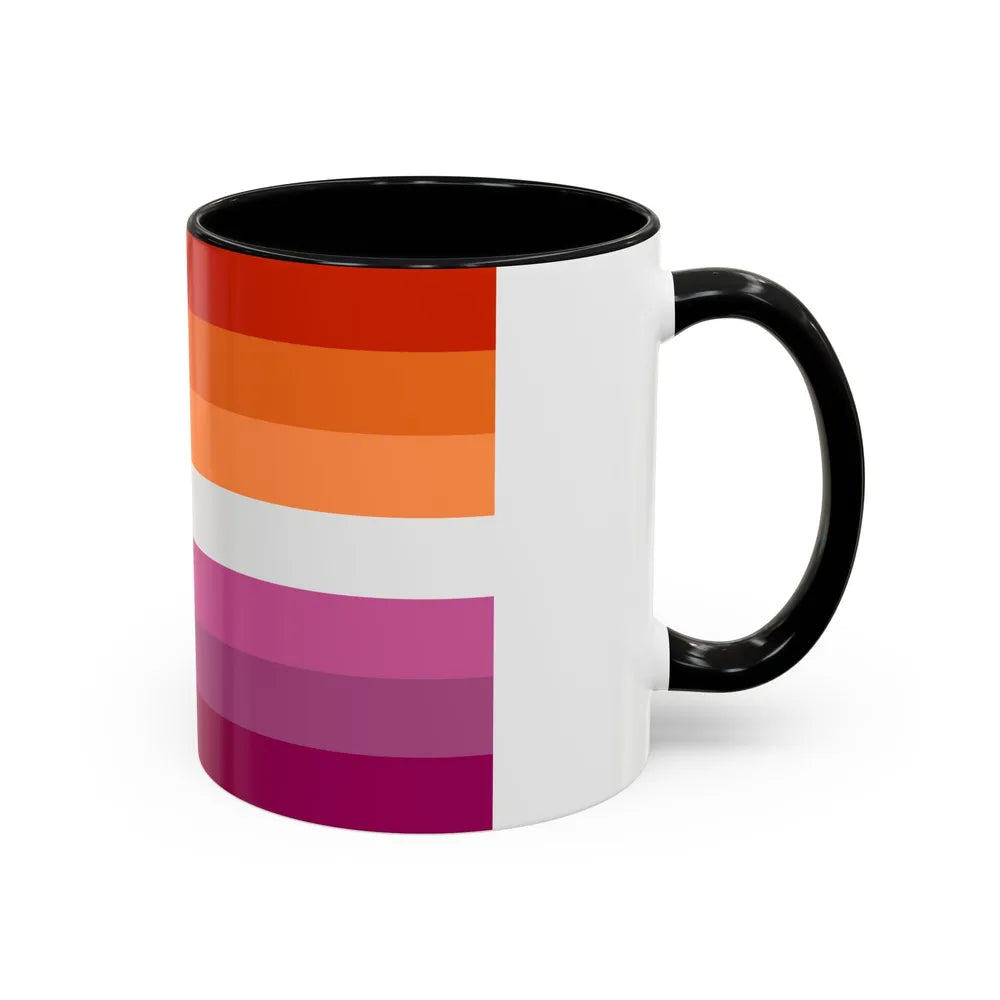 Lesbian 2 Pride Flag - Accent Coffee Mug-Go Mug Yourself