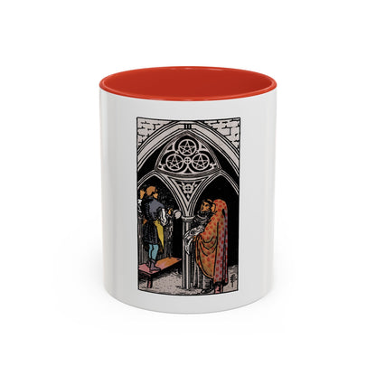 The 3 of Pentacles (Tarot Card) Accent Coffee Mug