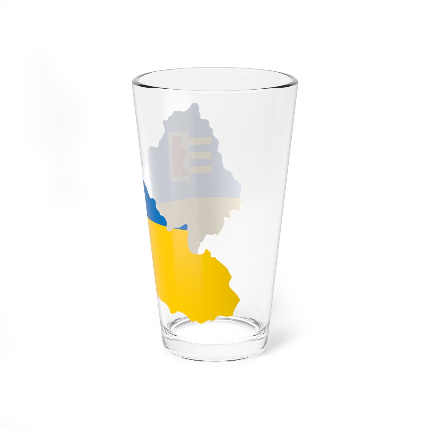 Flag-map of Zakarpattia Oblast (Ukraine) Pint Glass 16oz