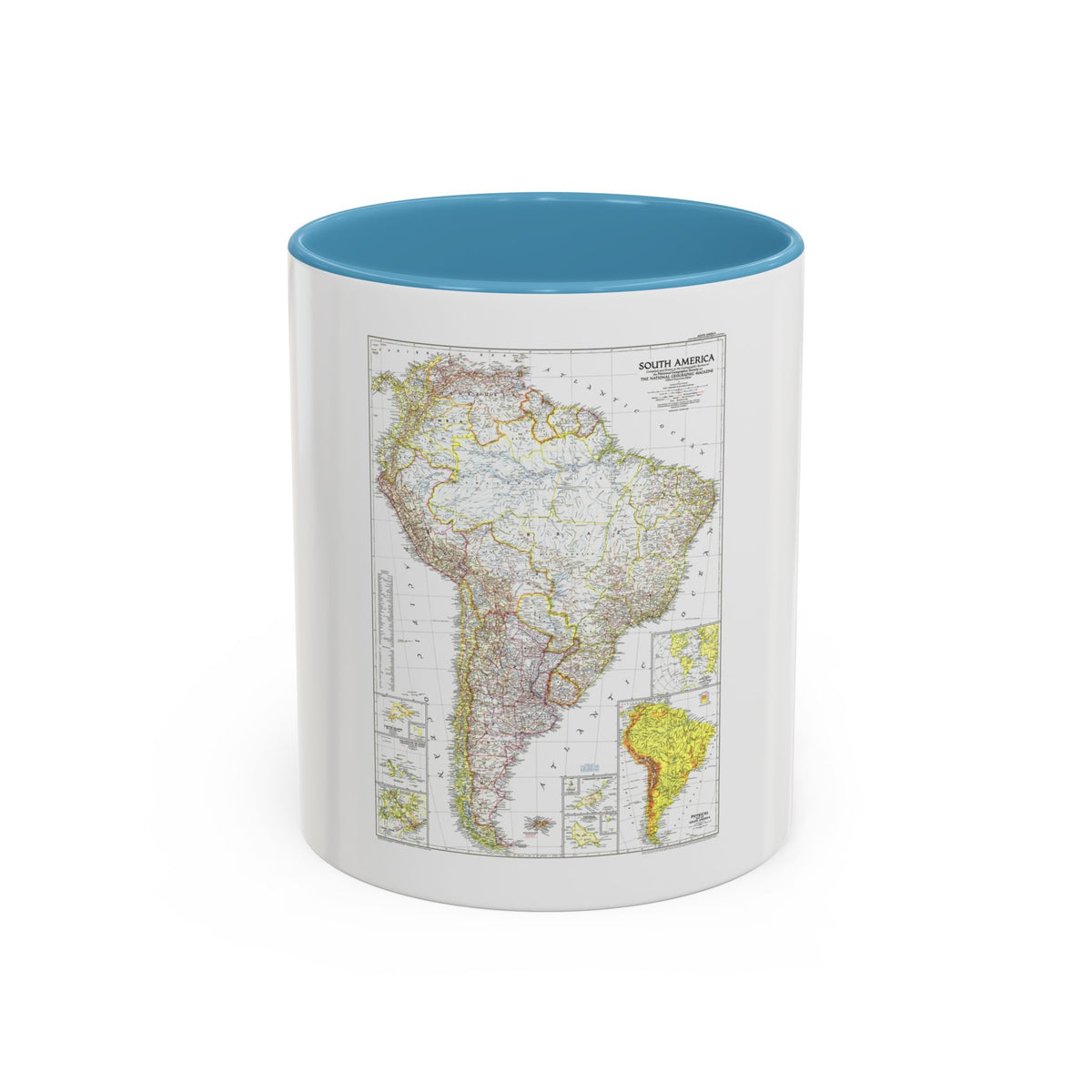 South America (1950) (Map) Accent Coffee Mug