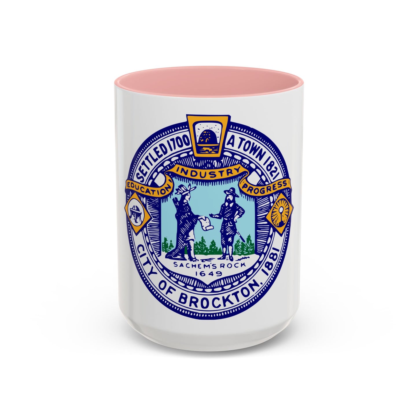 Seal of Brockton Massachusetts - Accent Coffee Mug