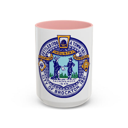 Seal of Brockton Massachusetts - Accent Coffee Mug