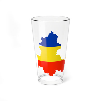 Flag-map of Rostov Oblast (Russia) Pint Glass 16oz