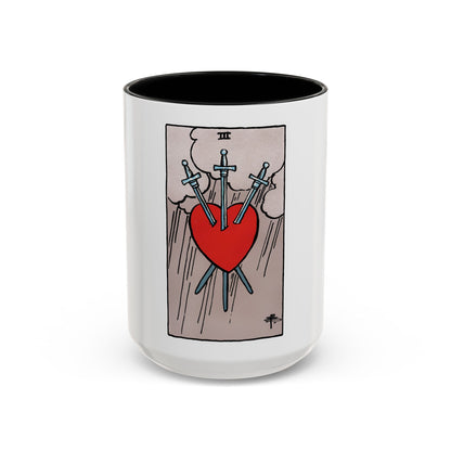 The 3 of Swords (Tarot Card) Accent Coffee Mug