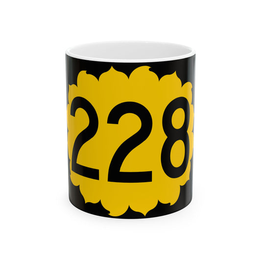 K-228 (Kansas) (Road Sign) White Coffee Mug