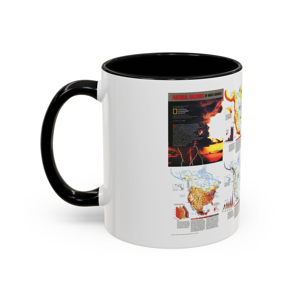 North America - Natural Hazards (1998) (Map) Accent Coffee Mug