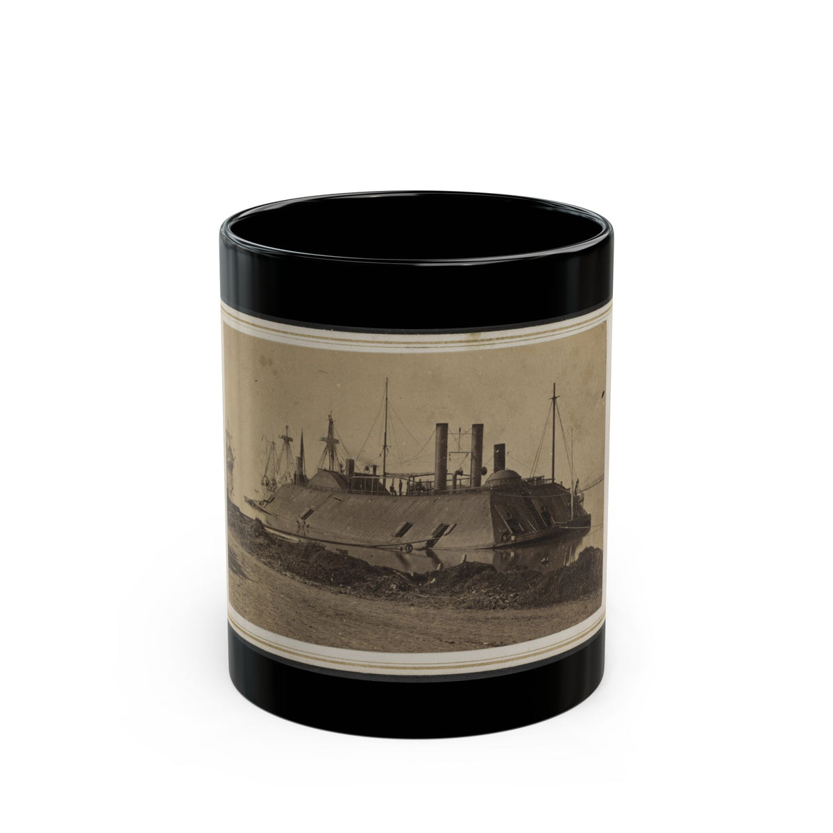 Ironclad Uss Essex At Baton Rouge, Louisiana (U.S. Civil War) Black Coffee Mug