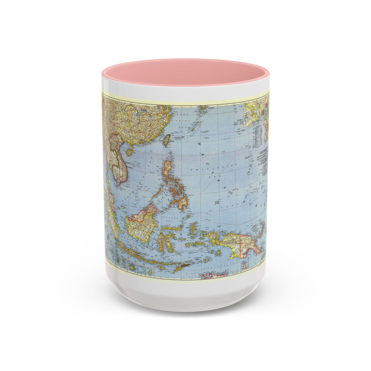 Pacific Islands - Southeast Asia (1944) (Map) Accent Coffee Mug