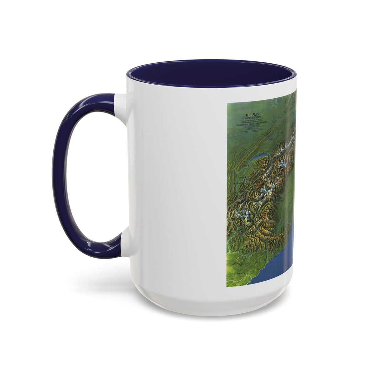 Alps, The - Europe's Backbone (1965) (Map) Accent Coffee Mug