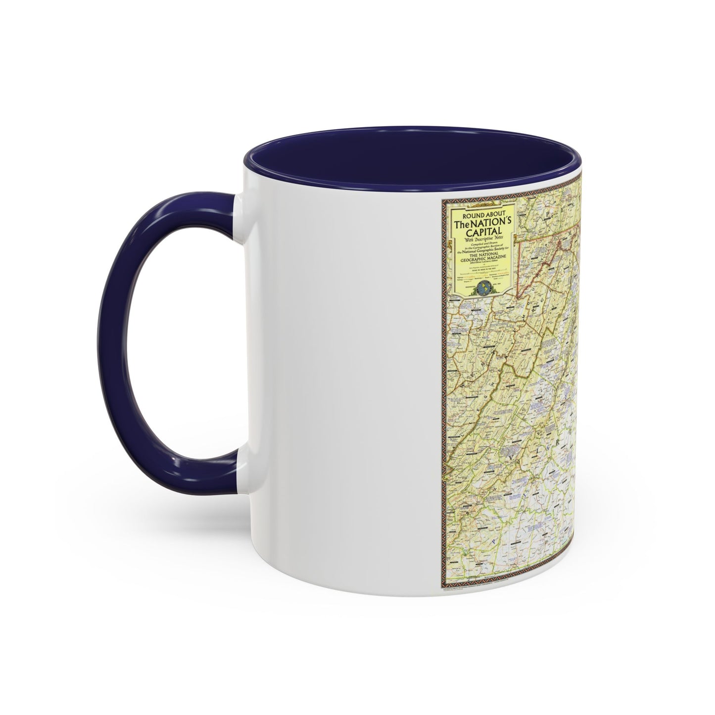 USA - Round About the Nation's Capital (1956) (Map) Accent Coffee Mug