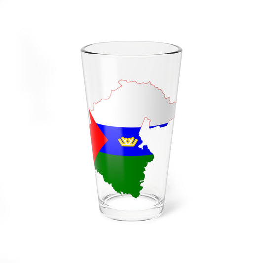 Flag-map of Tyumen Oblast (Russia) Pint Glass 16oz