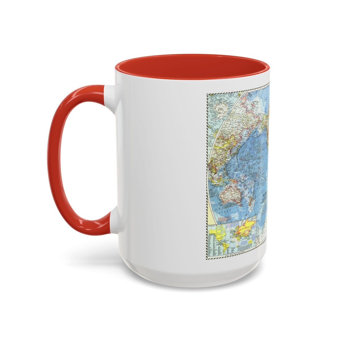 World Map (1960) (Map) Accent Coffee Mug