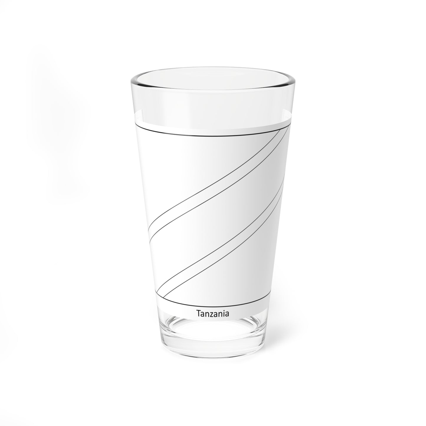 Flag of Tanzania colouring page (Tanzania) Pint Glass 16oz
