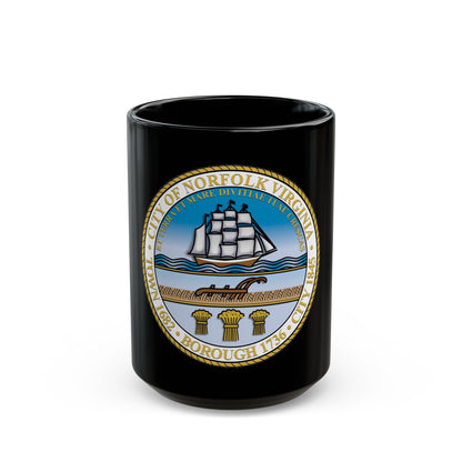 Seal of Norfolk Virginia - Black Coffee Mug