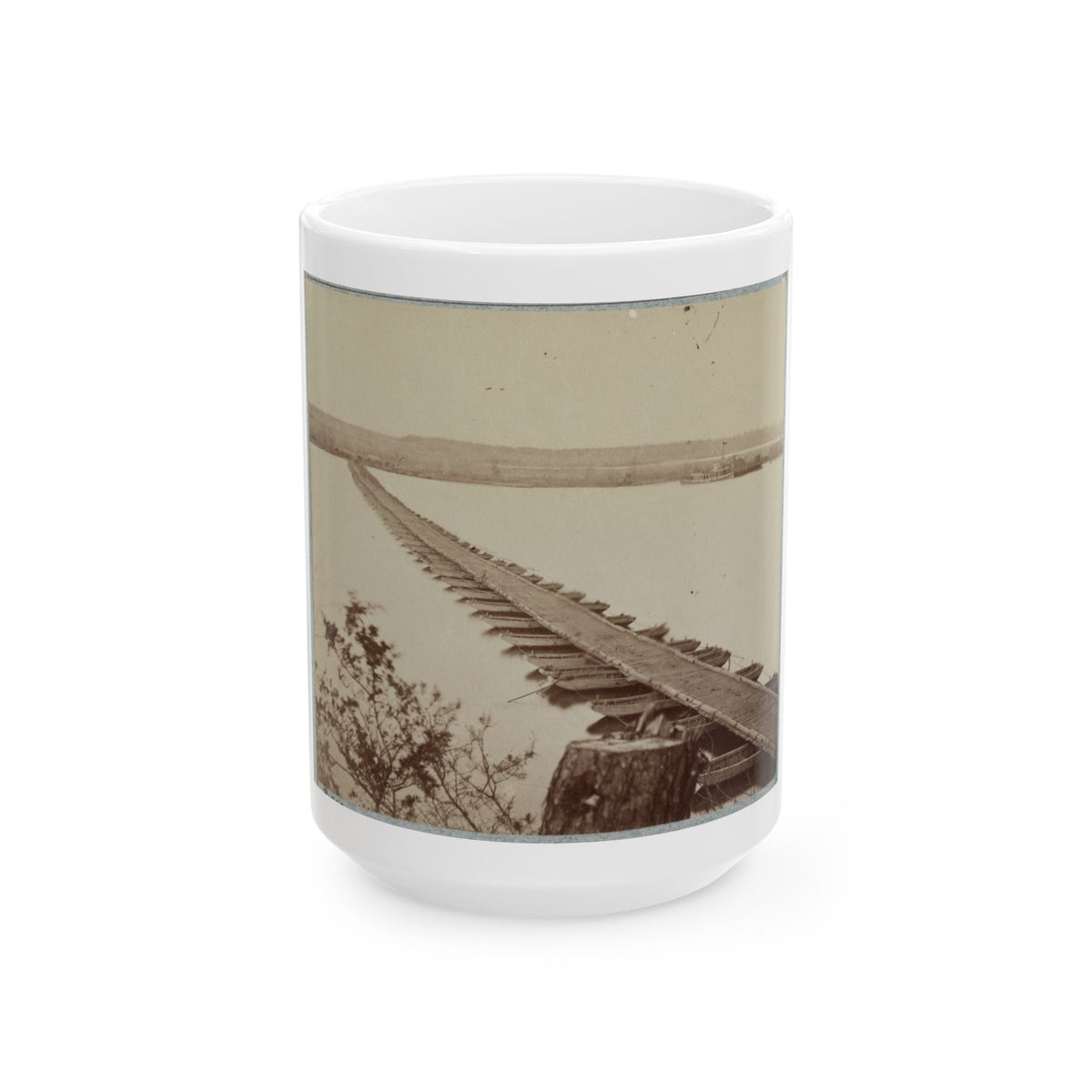 Army Of The James, Pontoon Bridges Across James River At Deep Bottom And Varina (U.S. Civil War) White Coffee Mug