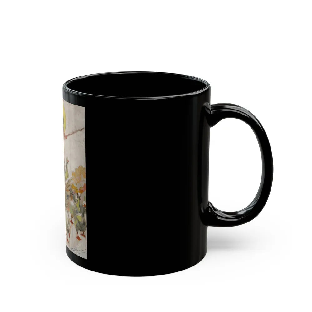 Corralling the Geese, possible magazine cover study - Black Coffee Mug-Go Mug Yourself