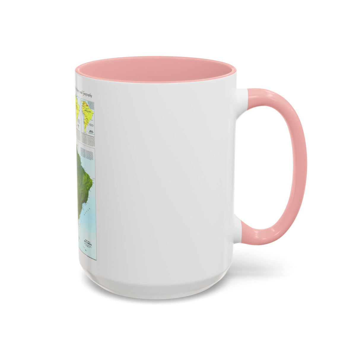 South America - Physical Map (1972) (Map) Accent Coffee Mug