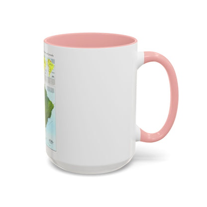 South America - Physical Map (1972) (Map) Accent Coffee Mug