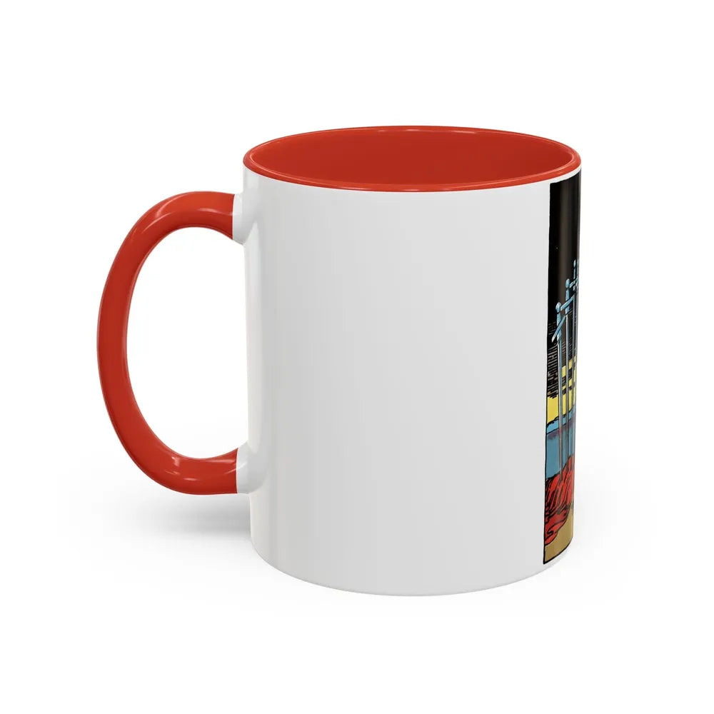 The 10 of Swords (Tarot Card) Accent Coffee Mug-Go Mug Yourself