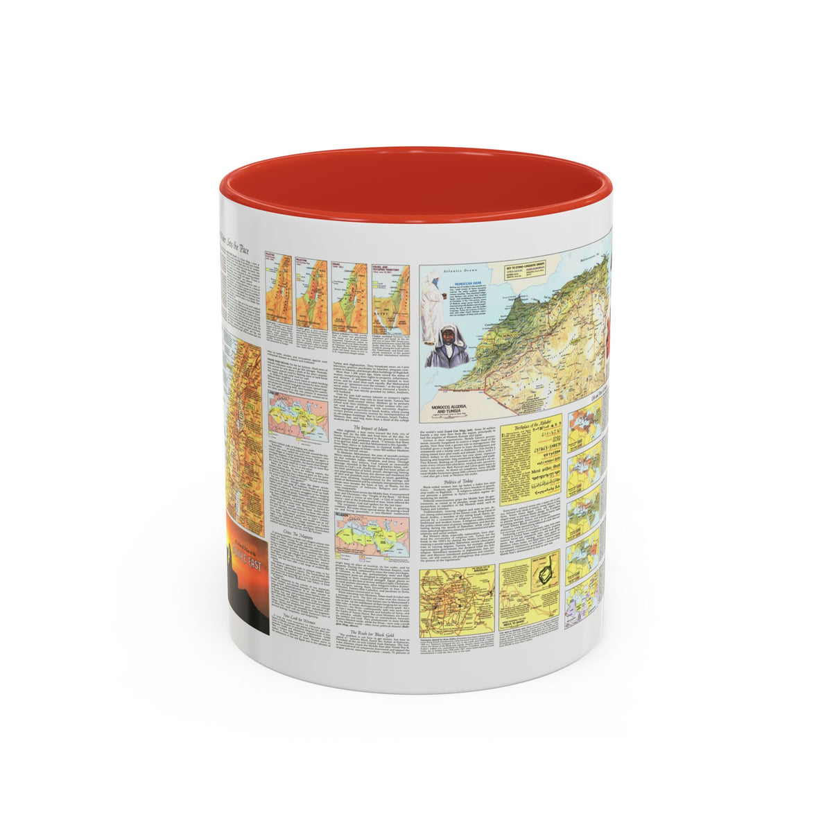 Middle East - The Peoples 2 (1972) (Map) Accent Coffee Mug