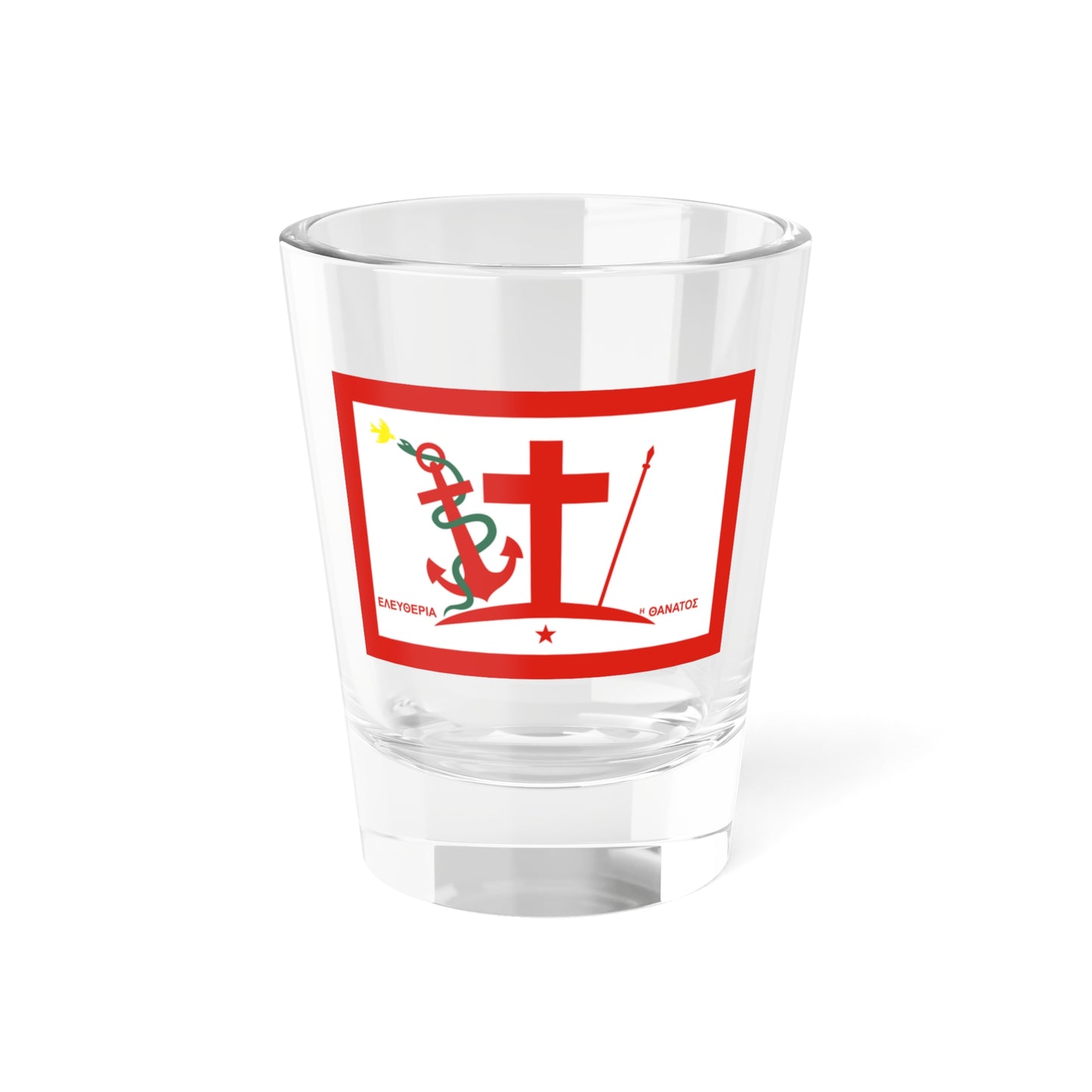 Flag of Psara Greece - Shot Glass 1.5oz