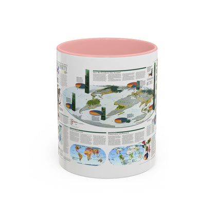 World Map - Biodiversity (1999) (Map) Accent Coffee Mug