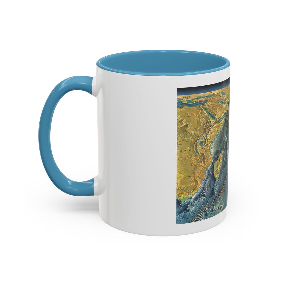 Indian Ocean Floor (1967) (Map) Accent Coffee Mug