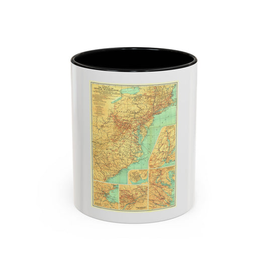 USA - Travels of George Washington (1932) (Map) Accent Coffee Mug