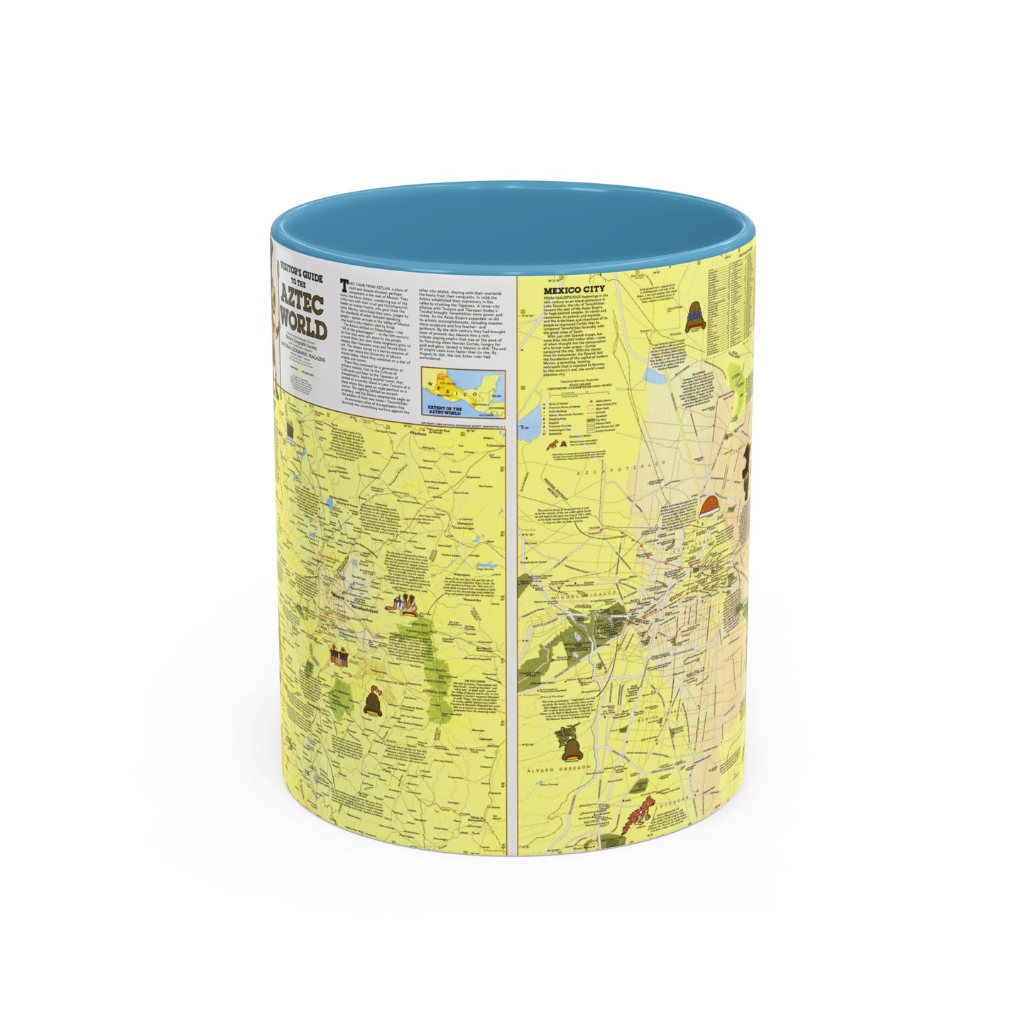 Central America - The Aztec World (1980) (Map) Accent Coffee Mug