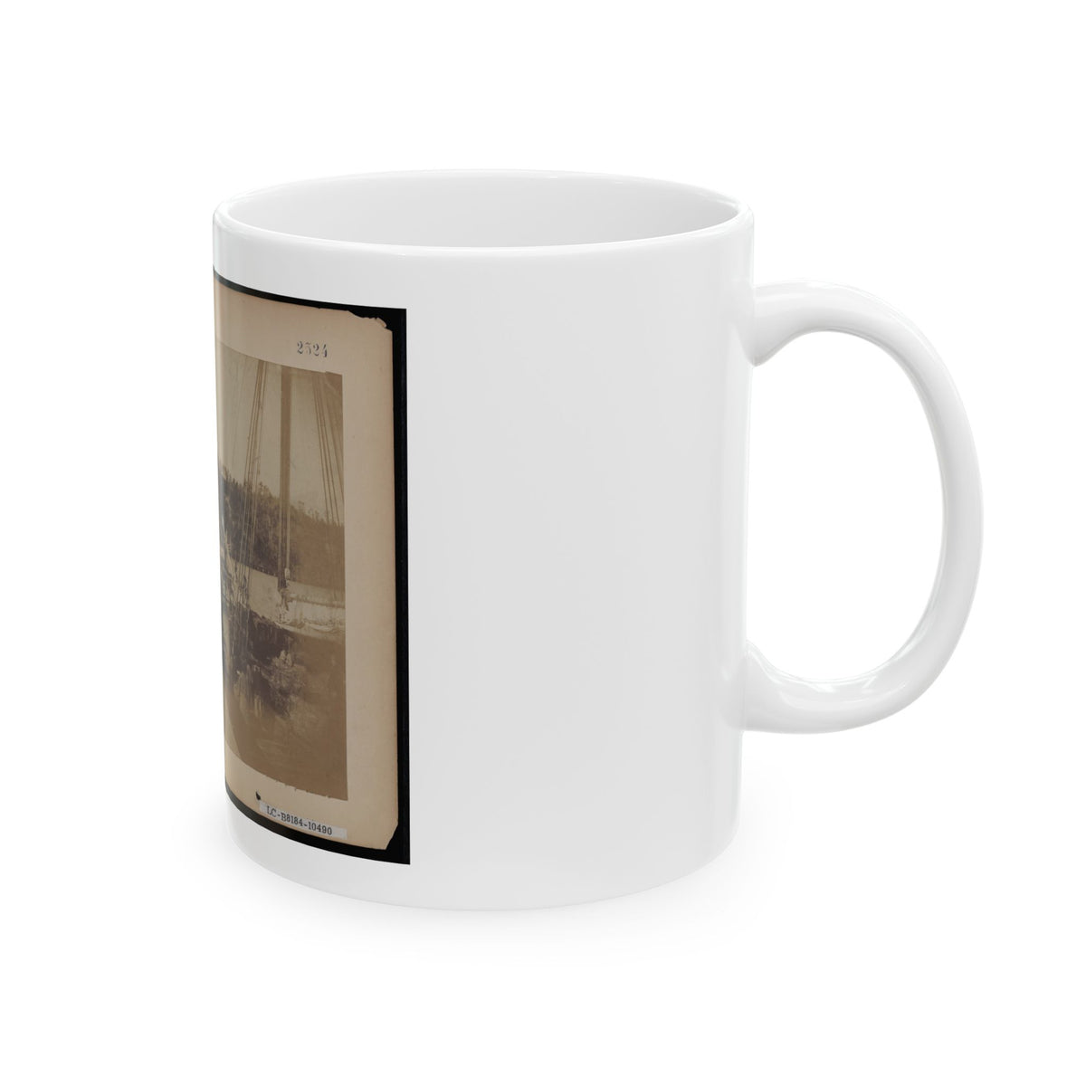 View From The Top Of A Car On The Extreme End Of The Burnside Wharf Looking Towards Shore (U.S. Civil War) White Coffee Mug