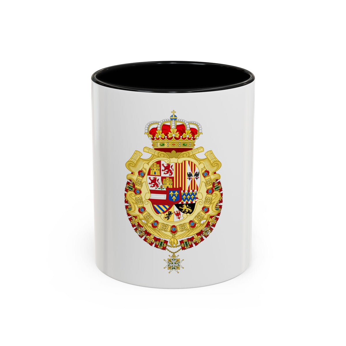 Royal Greater Coat of Arms of Spain (1700-1761) - Accent Coffee Mug