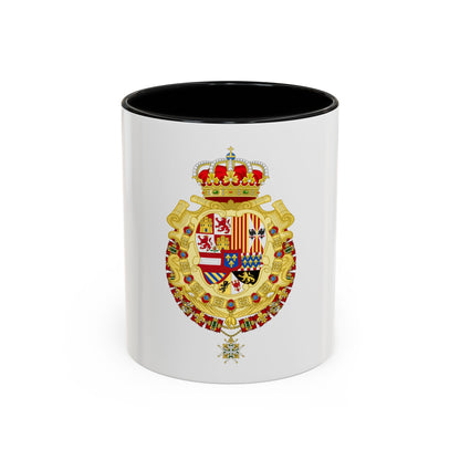 Royal Greater Coat of Arms of Spain (1700-1761) - Accent Coffee Mug
