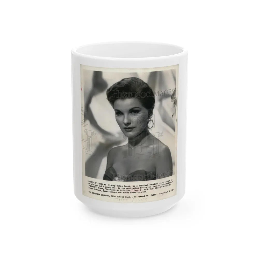 Debra Paget #425 (Vintage Female Icon) White Coffee Mug-15oz-Go Mug Yourself